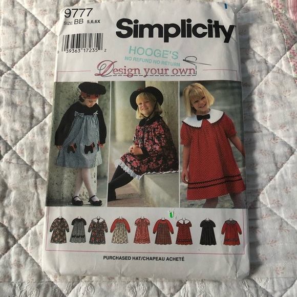 Simplicity Pattern 9777 - sizes 5-6-6x Design your own dress pattern. Uncut - Picture 9 of 9
